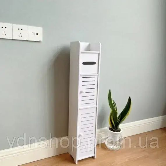 Узкий шкаф для ванной комнаты и туалета, держатель туалетной бумаги напольный PK-01 (80cm*15cm*15cm) | Зображення 2