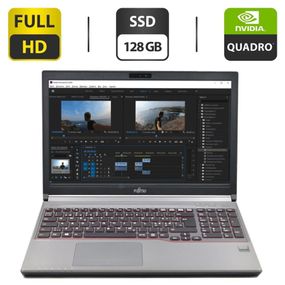 Мобільна робоча станція Fujitsu Celsius H730 / 15.6" (1920x1080) IPS / Intel Core i7-4800MQ (4 (8) ядра по 2,7 - 3,7 ГГц) / 16 ГБ DDR3 / 128 ГБ SSD / nVidia Quadro K1100M, 2 ГБ GDDR5, 128-біт / WebCam / DVD-ROM б/в