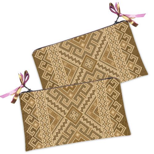 Косметичка жіноча Украинский орнамент коричневый 20х12 см (K_15UKR016)