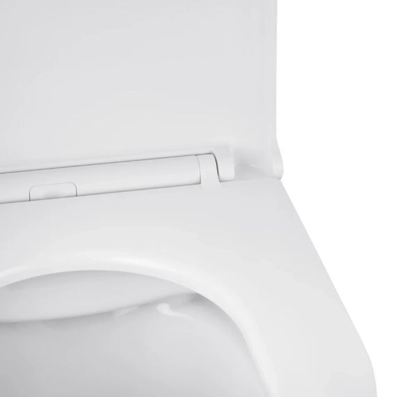 Унітаз підвісний безобідковий Kroner Harz WHI493736 RIMLESS з сидінням Slim Duroplast / Soft-close / Quick relase (KH493736WHIR) (CV029609) | Зображення 7