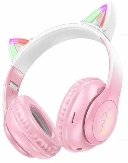 Навушники накладні HOCO W42 Cat Ears over-ear BT headphones BT5.3 Cherry Blossom | Зображення 1