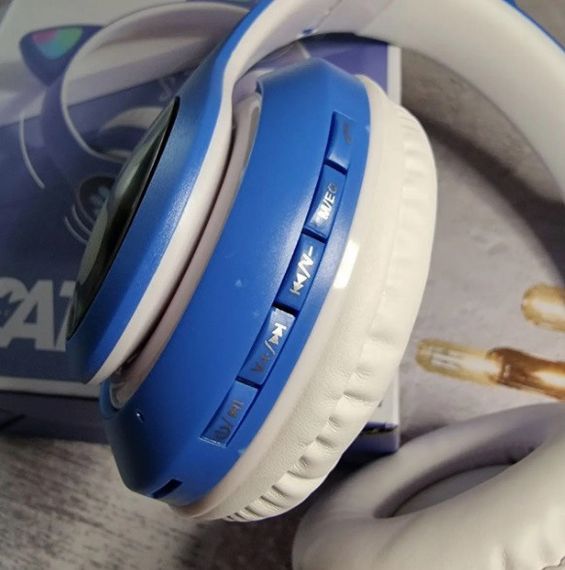 Беспроводные детские Bluetooth наушники Cat Ear VZV-23M с кошачьими ушками Синие | Зображення 1