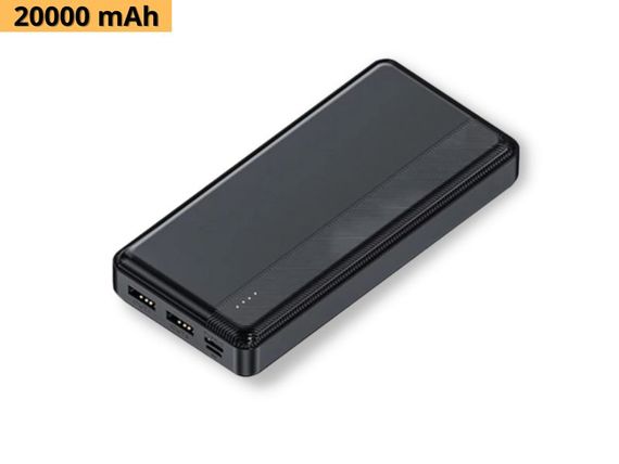 Павербанк зовнішній акумулятор XPRO YB134 20000mAh з індикацією зарядки чорний (24410-DCA0048) | Зображення 1