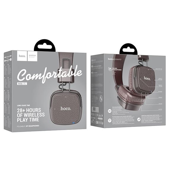Накладні бездротові навушники Hoco W56 Earl Brown | Зображення 4