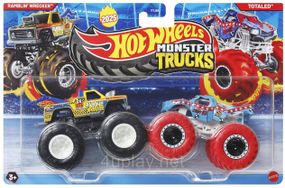 Подарочный набор 2 монстр-трака Хот Вилс Оригинал Hot Wheels Monster Trucks Ramblin' Wrecker vs Totaled