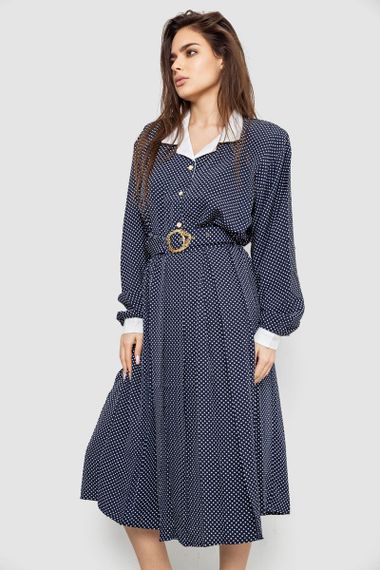 Костюм жіночий класичний у горох, колір синьо-білий, 167R3001 | Зображення 2