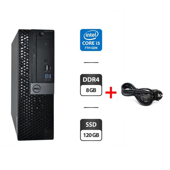 Комп'ютер Dell OptiPlex 5050 SFF / Intel Core i5-7500T (4 ядра по 2.7 - 3.3 GHz) / 8 GB DDR4 / 120 GB SSD / Intel HD Graphics 530 / DVD-ROM б/в + Подарунок  Кабель живлення