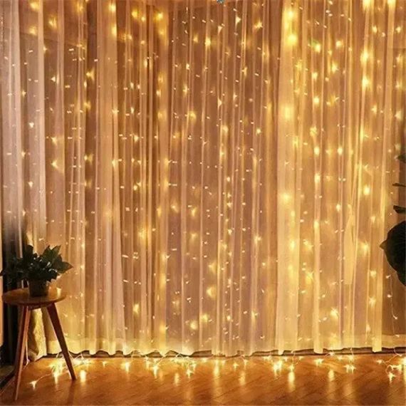 Гірлянда водоспаду штора Теплий білий 3x3 м 320 діодів Xmas LED WW-3, світлодіодна гірлянда водоспад штора | Зображення 1