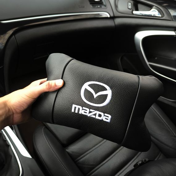 Декоративні подушки з логотипом Mazda, Подушки з логотипом від виробника під голову в машину WF-76 | Зображення 1