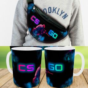 Подарунковий набір: Сумка-бананка + Кружка контр-страйк "Counter-Strike" дитячий, для хлопчика (00191)