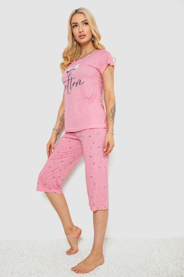 Пижама женская с принтом  -уценка, цвет розовый, 243R7060-U-12 | Зображення 2