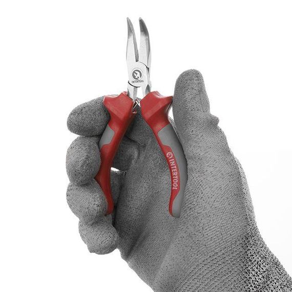 Плоскогубці вигнуті 115 мм, прецизійні INTERTOOL NT-0103 | Зображення 4