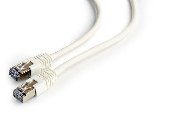 Патч корд Cablexpert PP6-0.5M/W, FTP, категорія. 6, литий,  50u" штекер із фіксатором, 0.5 м, білий | Зображення 1