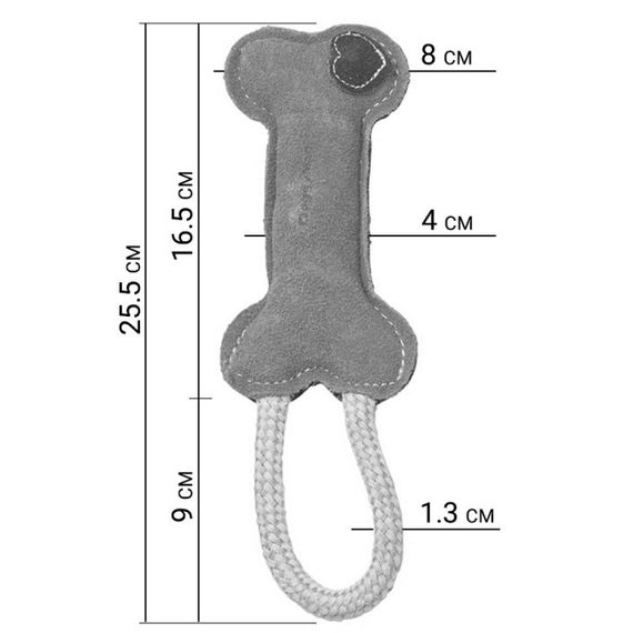Іграшка для собак DoggyMan Leather Bone, 25 см | Зображення 3
