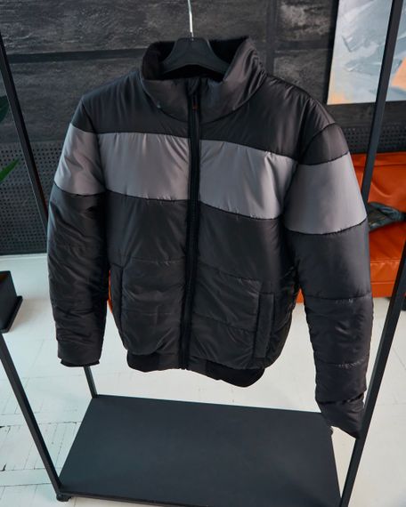 Мужская теплая демисезонныая куртка BD5881 размер XL, цвет графит