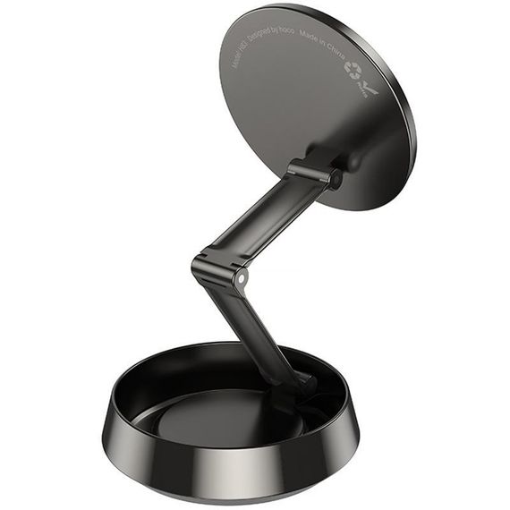 Автодержатель Hoco H83 Metal ring magnetic (center console) Metal grey | Зображення 4