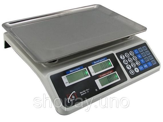 Весы торговые электронные Smart DT-809 до 50 кг ∙ деление 2 г | Зображення 1