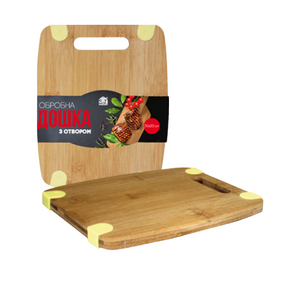 Дошка кухонна 30*20см бамбук/силікон з отвором 8850 S&T