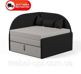 Дитяче розкладне крісло Малютка 01 чорне, оббивка тканина рогожка