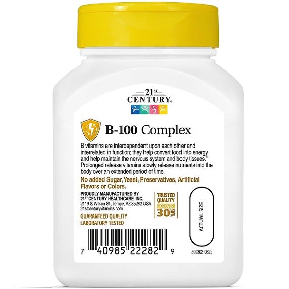 В комплекс 21st Century B-100 Complex, Prolonged Release 60 Tabs | Зображення 2
