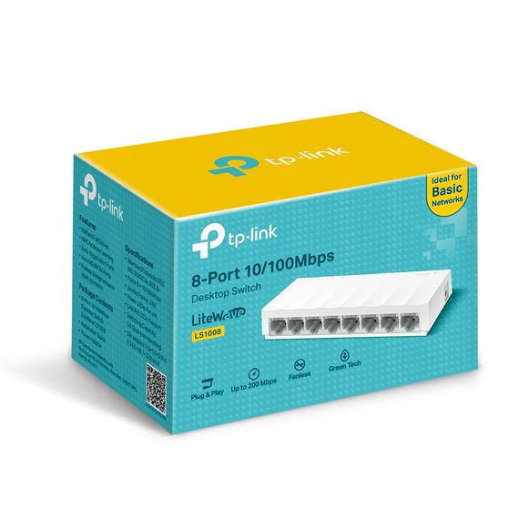 Коммутатор TP-LINK LiteWave LS1008 8xFE неуправляемый (LS1008) | Зображення 4