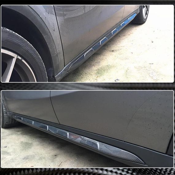 Боковые пороги (для GLA45 AMG 2013-2016, Карбон) для Mercedes GLA X156 | Зображення 2