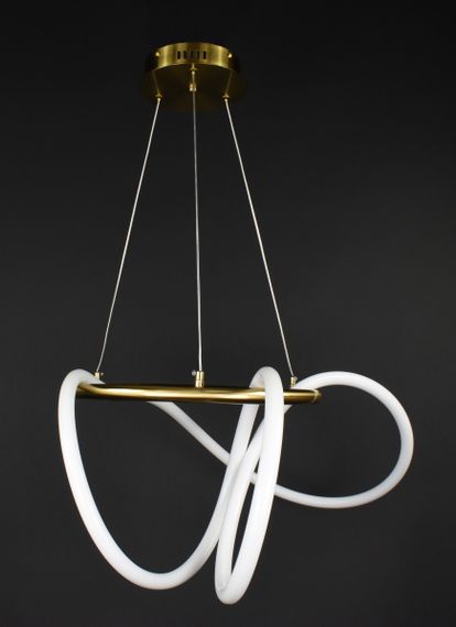 Люстра світлодіодна підвісна LED світильник для квартири на стелю лед 27737 Латунь 45-150х70х70 см.