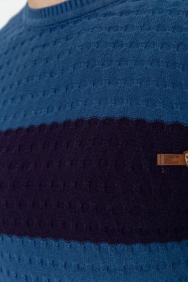 Светр чоловічий, колір джинс, 214R501 | Зображення 4
