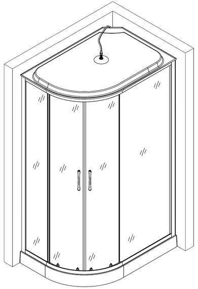 Душовий бокс BRAVO REGA L120GBSR (L120BR) | Зображення 1