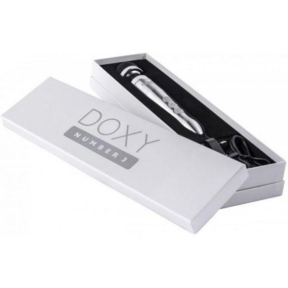 Вібромасажер-мікрофон DOXY Number 3 Satin Finish, Silver Sex Aura | Зображення 3