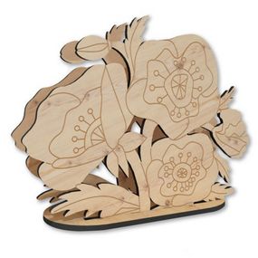 Дерев'яна серветниця для декорування "Маки" FDPO-302