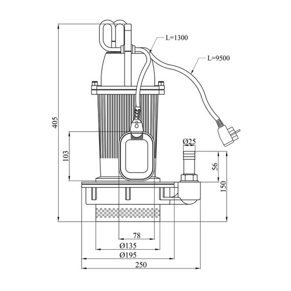 Насос дренажний Pumpman QDX1,5-32-0,75 кВт Hmax 33 м Qmax 7,2 куб.м 750 Вт | Зображення 1