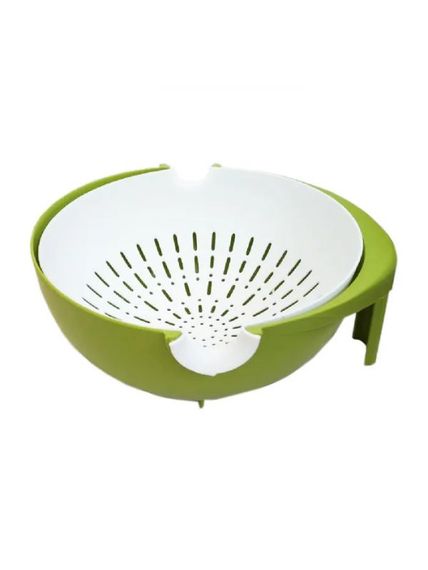 Універсальна миска – дуршлаг Mesh Strainer Drain Basket ∙ Господарський силіконовий кошик зі зливом 2в1 | Зображення 3