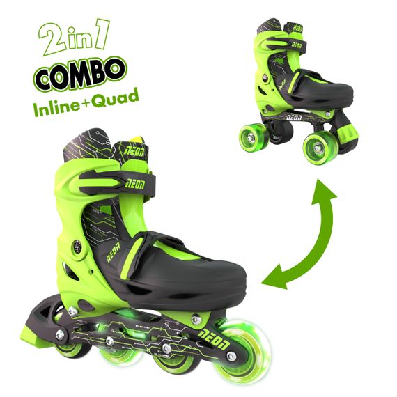 Роликовые коньки Neon Combo Skates Салатовый (Размер 30-33) (NT09G4)