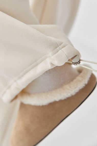 Теплий спортивний костюм із принтом - кремовий цвет, S/M (є розміри) | Зображення 4