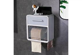 Навісний органайзер-тримач для туалетного паперу з полицею та відділеннями для серветок, паперів, пакетів