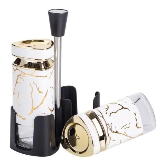 Набір для спецій на підставці солонка і перечниця по 120 мл Білий HP-1329 | Зображення 2