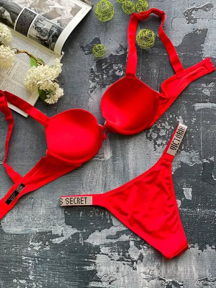 Нижня білизна Victoria's Secret з пуш-апом DO2047 Червона | Зображення 8