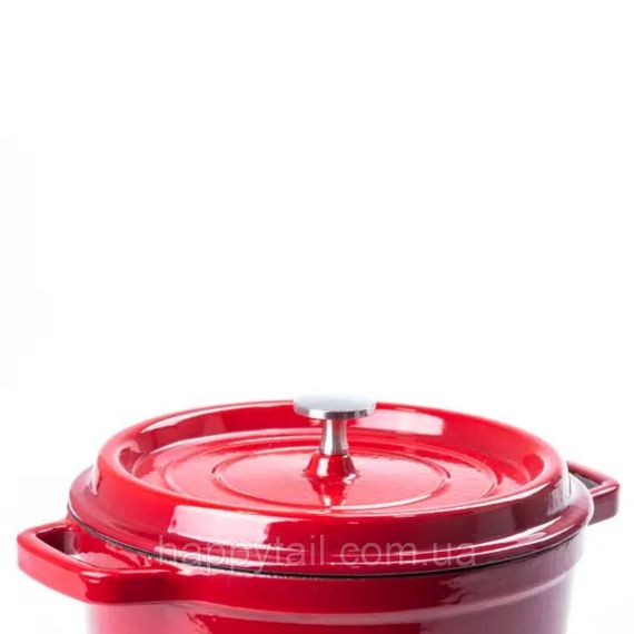 Каструля чавунна 3.5 л емальована Ø24 см з кришкою HP-1-1-RED | Зображення 3
