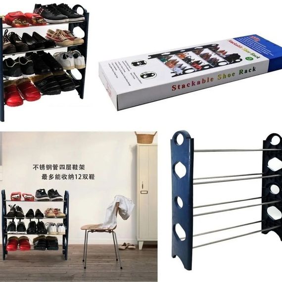 Полка для обуви XPRO Shoe rack (4 полки, 12 пар) (25"Wх7,9"Dх25"H) (8088) (14) черная (MER-14189_248) | Зображення 5