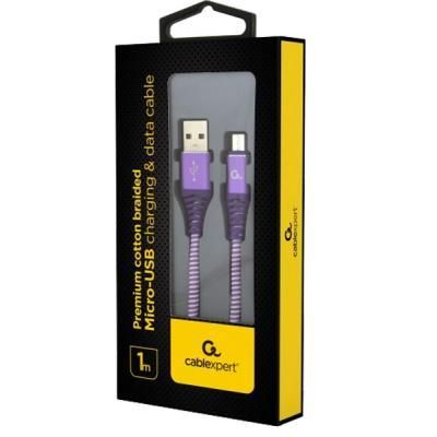 Дата кабель USB 2.0 Micro 5P to AM Cablexpert (CC-USB2B-AMmBM-1M-PW) | Зображення 1