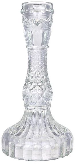 Свічник скляний "Crystal Glass" Ø11х22см, прозоре скло
