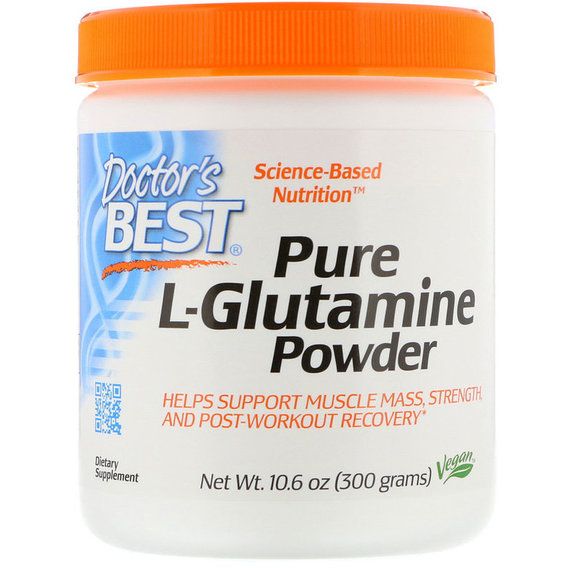 Глютамін Doctor's Best Pure L-Glutamine Powder, 10.6 oz 300 g /60 servings/ DRB-00491
