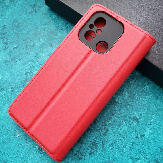 Чохол книжка з кишенями для карт на Xiaomi Redmi 12C колір Червоний | Зображення 2
