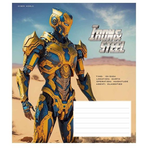 Зошит учнівський "Iron&Steel" 012-3284K-2 в клітинку, 12 аркушів