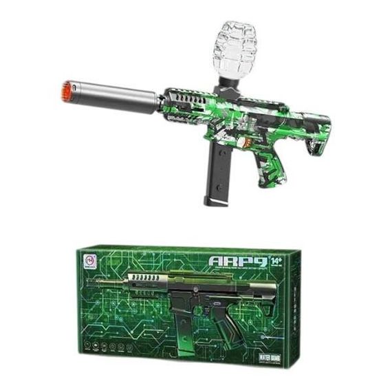 Ігровий акумуляторний автомат з підсвічуванням і глушником стріляє орбізами MH 7055 Чорний із зеленим