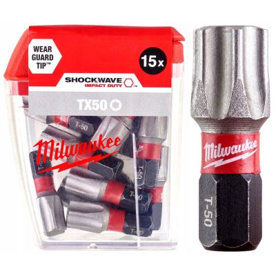 Набор бит Milwaukee SHOCKWAVE, TX50, 25мм, 15шт (4932430892) | Зображення 1