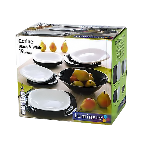 Столовий сервіз Luminarc Carine Black/White N1491, 19 предметів, на 6 персон | Зображення 9