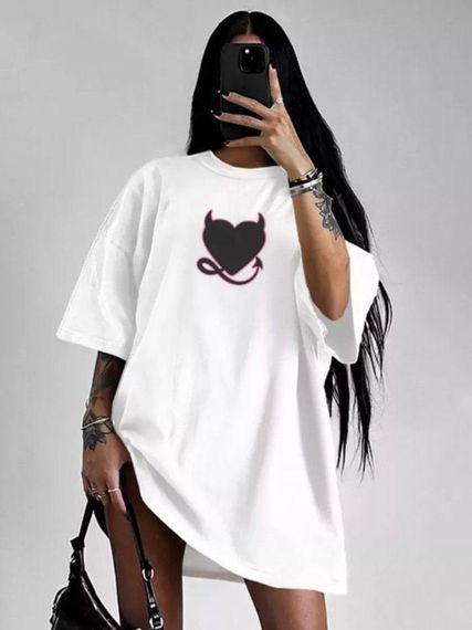 Футболка жіноча з принтом повсякденна XL Білий