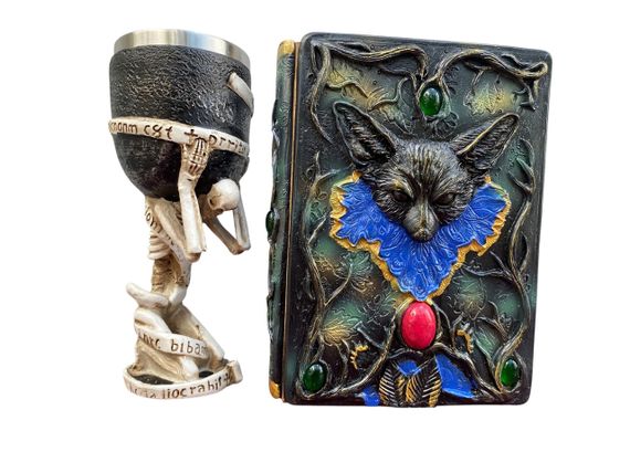 Подарунковий набір Келих 3D Скелет на Колені та Блокнот 3D «Лісовий Гримуар Лиси»